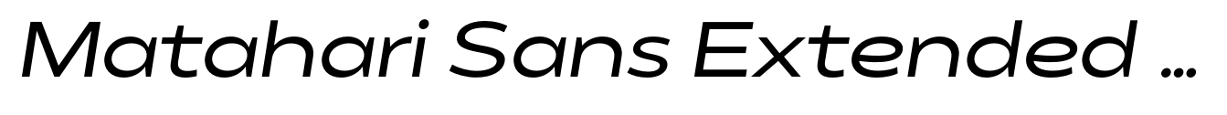 Matahari Sans Extended Semi Bold Oblique